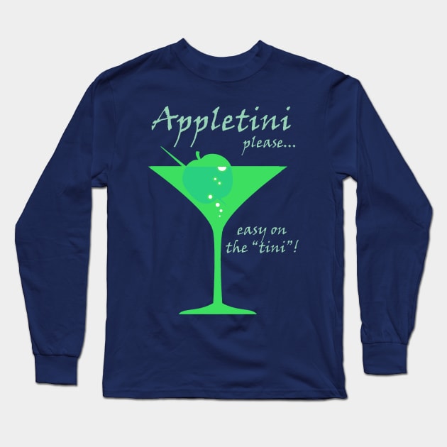 Appletini JD - Blue Long Sleeve T-Shirt by Uwaki